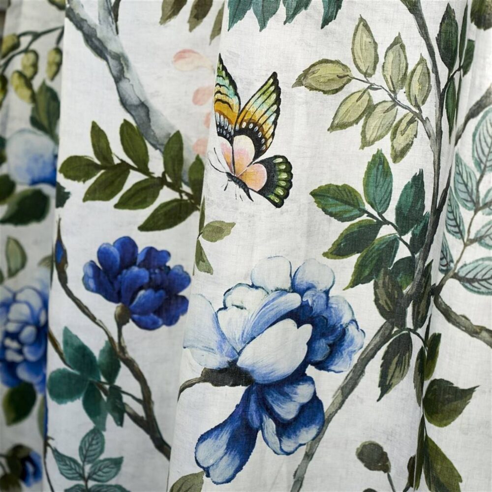 Porcelaine De Chine Fabric - Cobalt by Porcelaine De Chine Fabric - Cobalt from