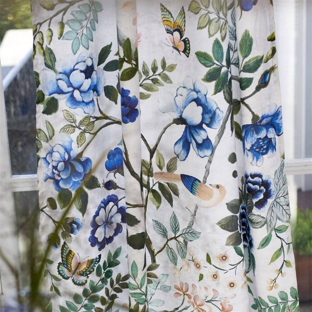 Porcelaine De Chine Fabric - Cobalt by Porcelaine De Chine Fabric - Cobalt from