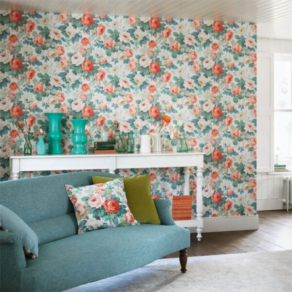 Chelsea Wallpaper - Pink / Celadon by Chelsea Wallpaper - Pink / Celadon from