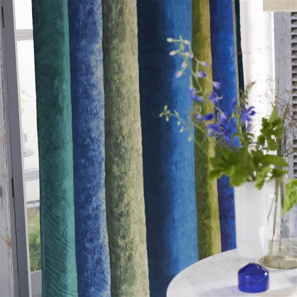 Rayure Chinoise Fabric - Cobalt by Rayure Chinoise Fabric - Cobalt from