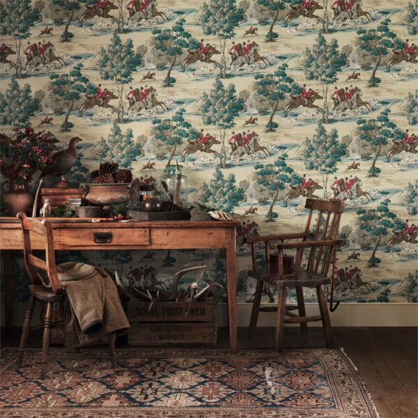 Tally Ho Wallpaper - Pearl / Grey by Tally Ho Wallpaper - Pearl / Grey from