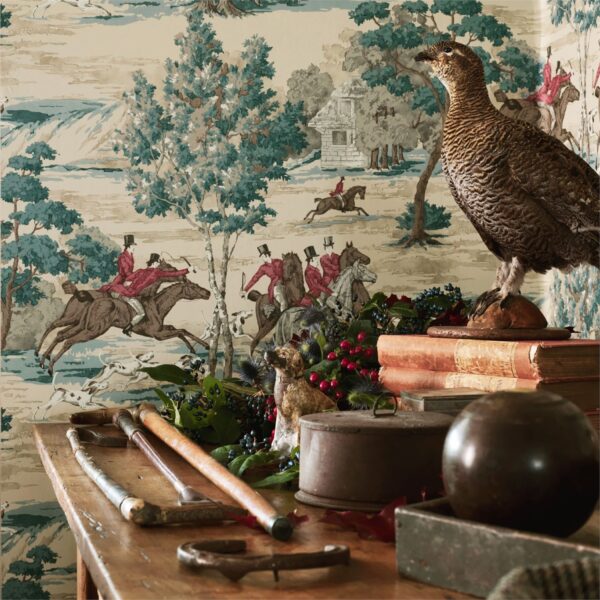 Tally Ho Wallpaper - Pearl / Grey by Tally Ho Wallpaper - Pearl / Grey from