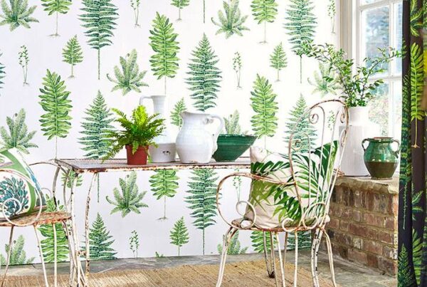 Fernery Wallpaper - China Blue from