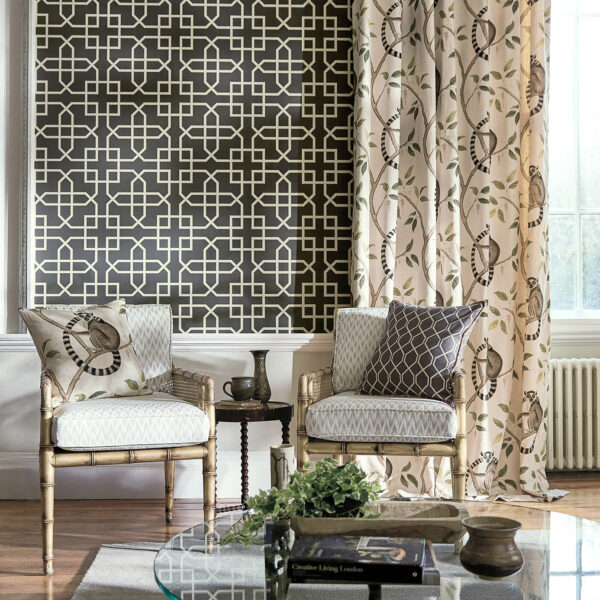 Hampton Trellis Wallpaper - Charcoal from