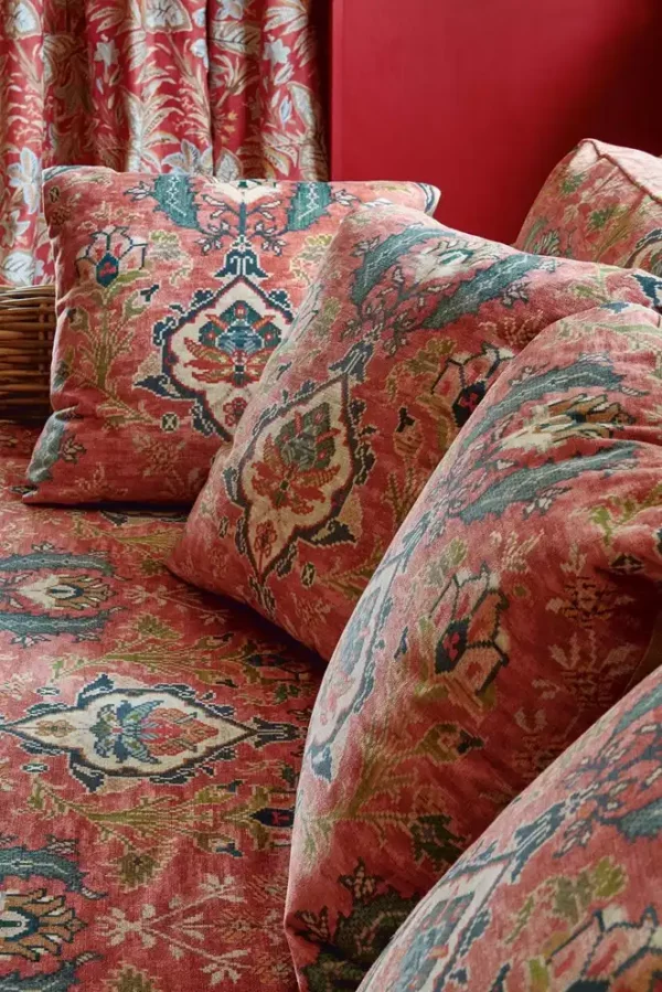 Floriana Velvet Fabric - Red by Floriana Velvet Fabric - Red from