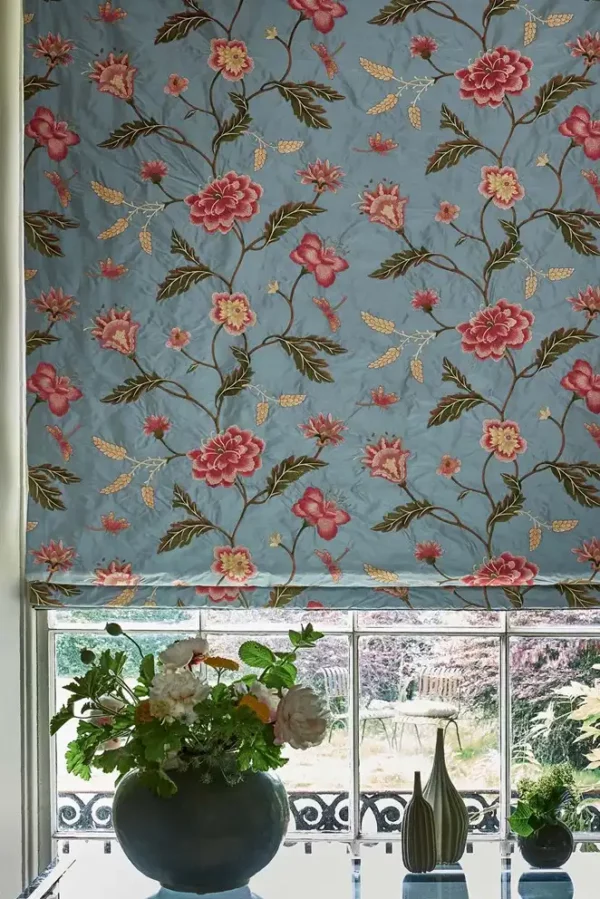 Passerine Fabric - Pink / Green by Passerine Fabric - Pink / Green from