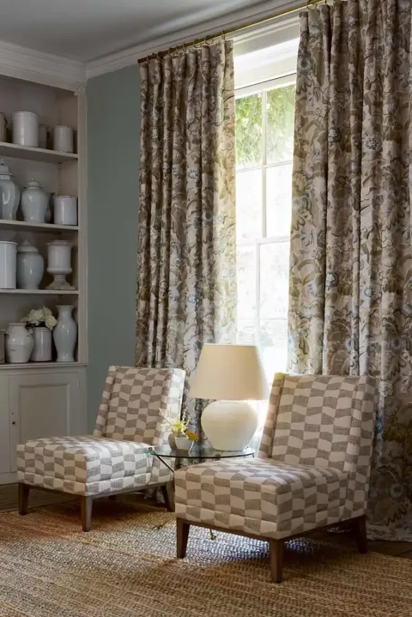 Tapestry Flowers Fabric - Celadon by Tapestry Flowers Fabric - Celadon from