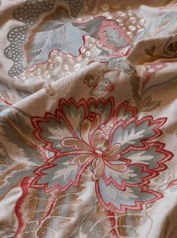 Sumela Fabric - Tomato / Aqua by Sumela Fabric - Tomato / Aqua from
