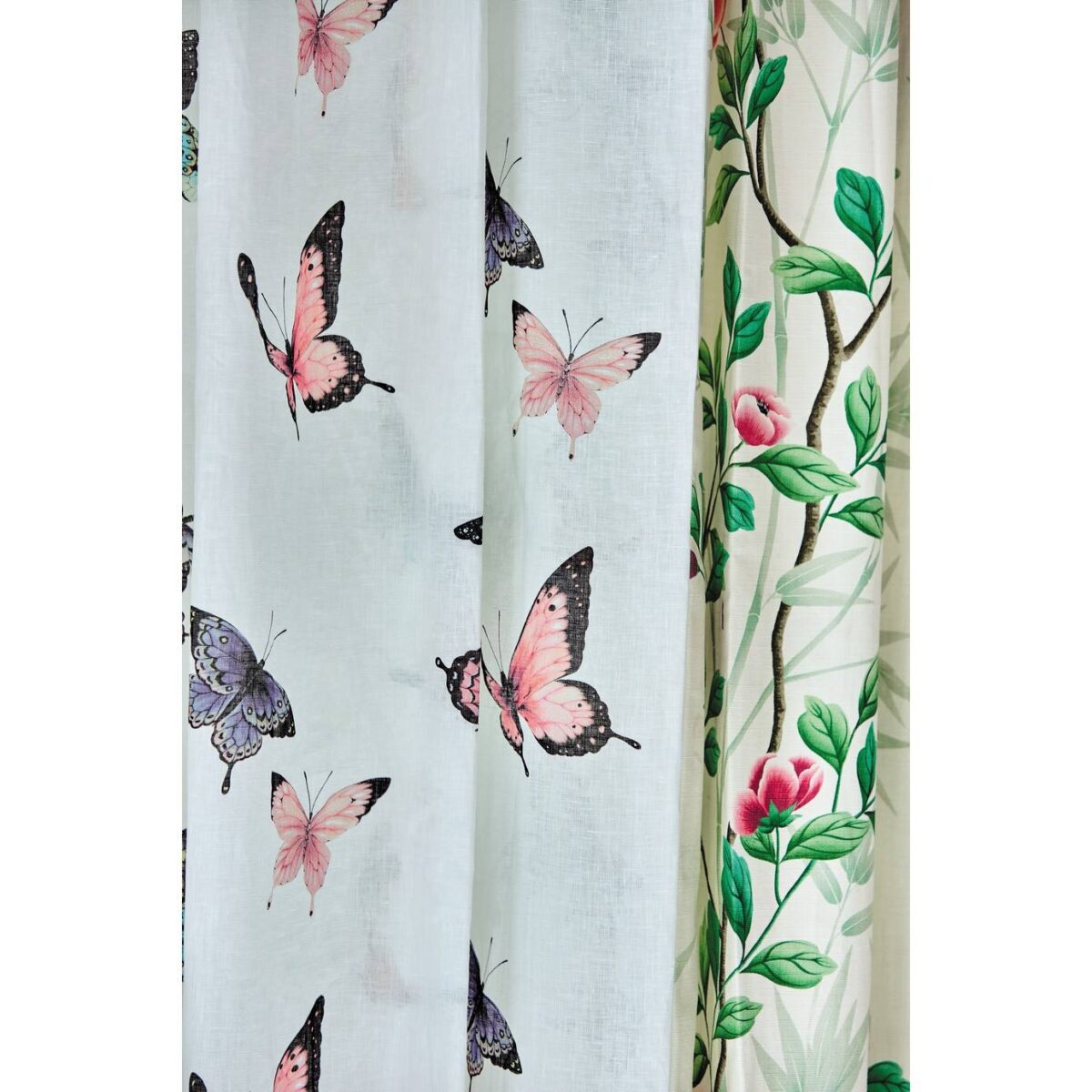 Emmeline Fabric - Chalk / Rose / Sky by Emmeline Fabric - Chalk / Rose / Sky from