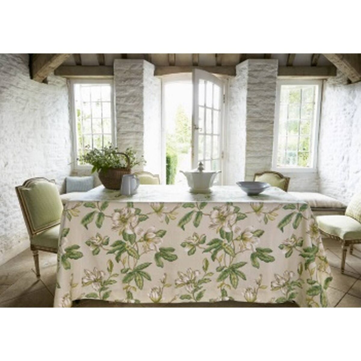 Imogen Fabric - Ivory / Green from