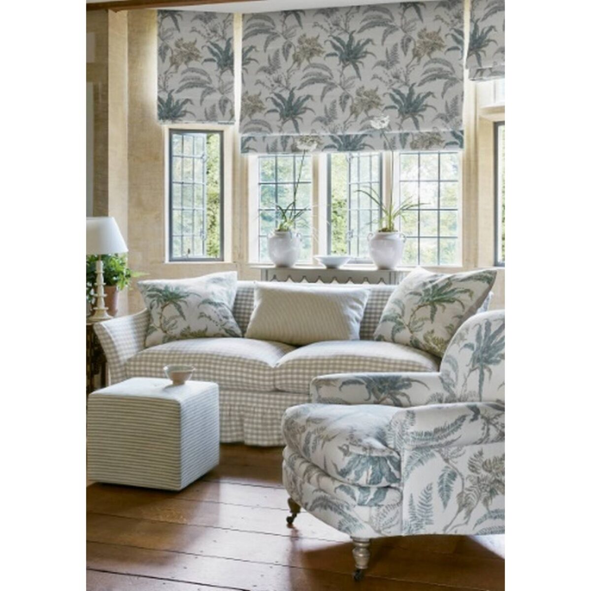 Imogen Fabric - Ivory / Green from