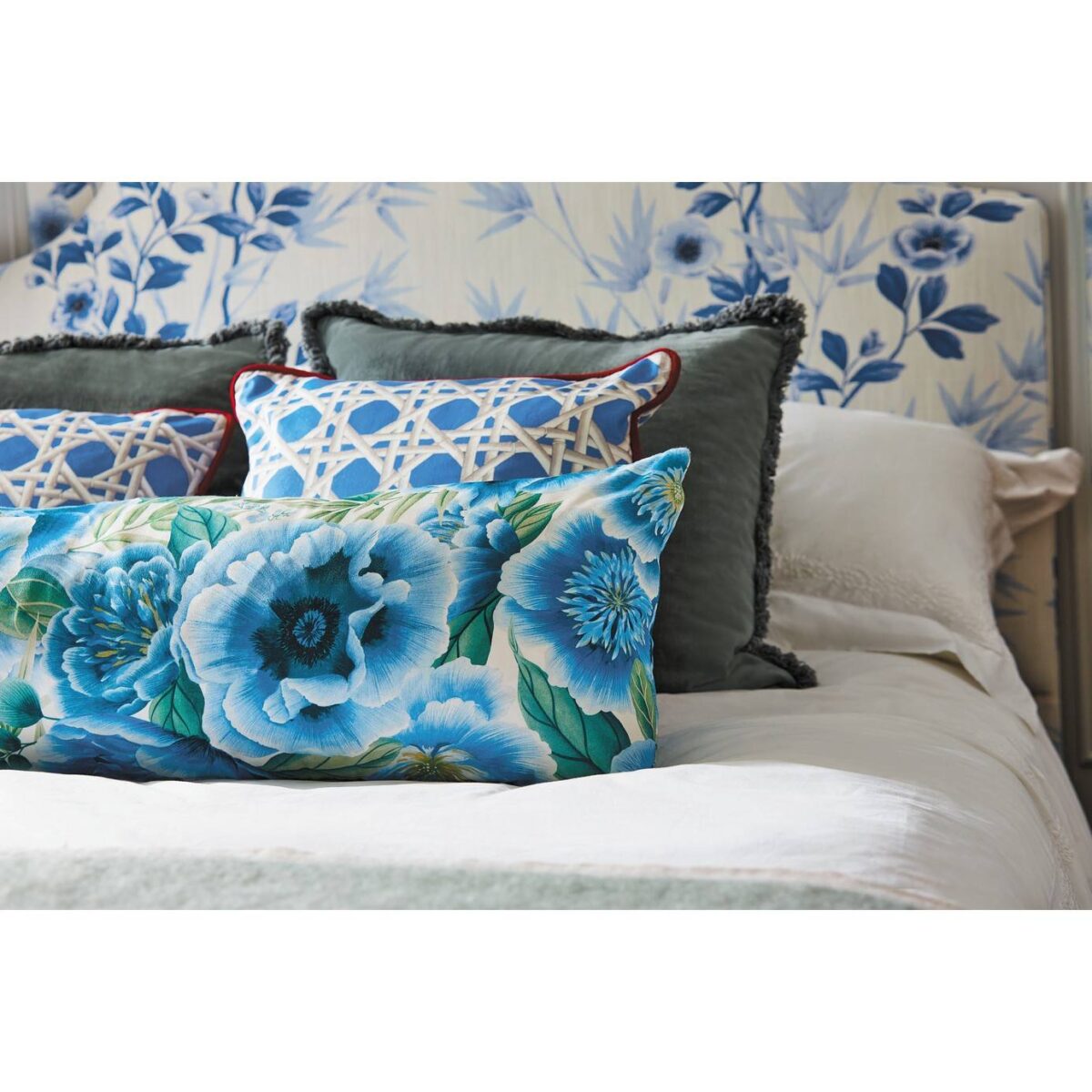 Marsha Fabric - Delft / Lagoon / Porcelain by Marsha Fabric - Delft / Lagoon / Porcelain from