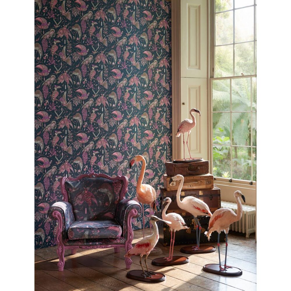 Audubon Fabric - Pink Velvet by Audubon Fabric - Pink Velvet from