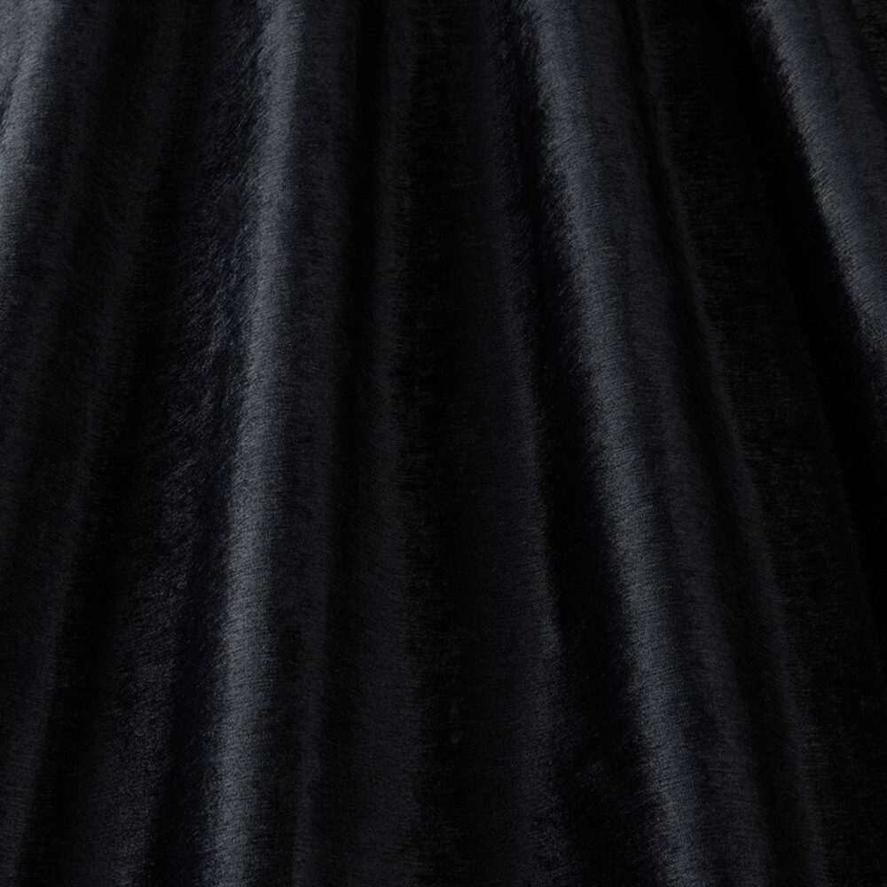 Espinoza Fabric - Ebony by black-grey plain velvet-chenille fabric from iLiv