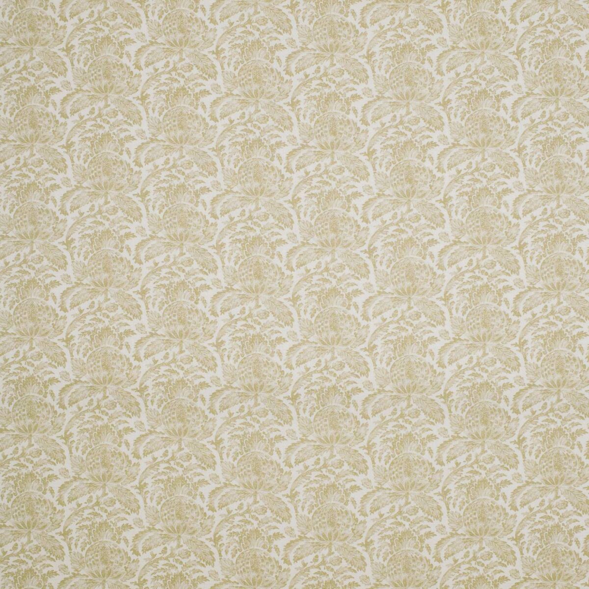 Torosay Fabric - Soft Gold by brown botanical linen fabric from Linwood Fabrics