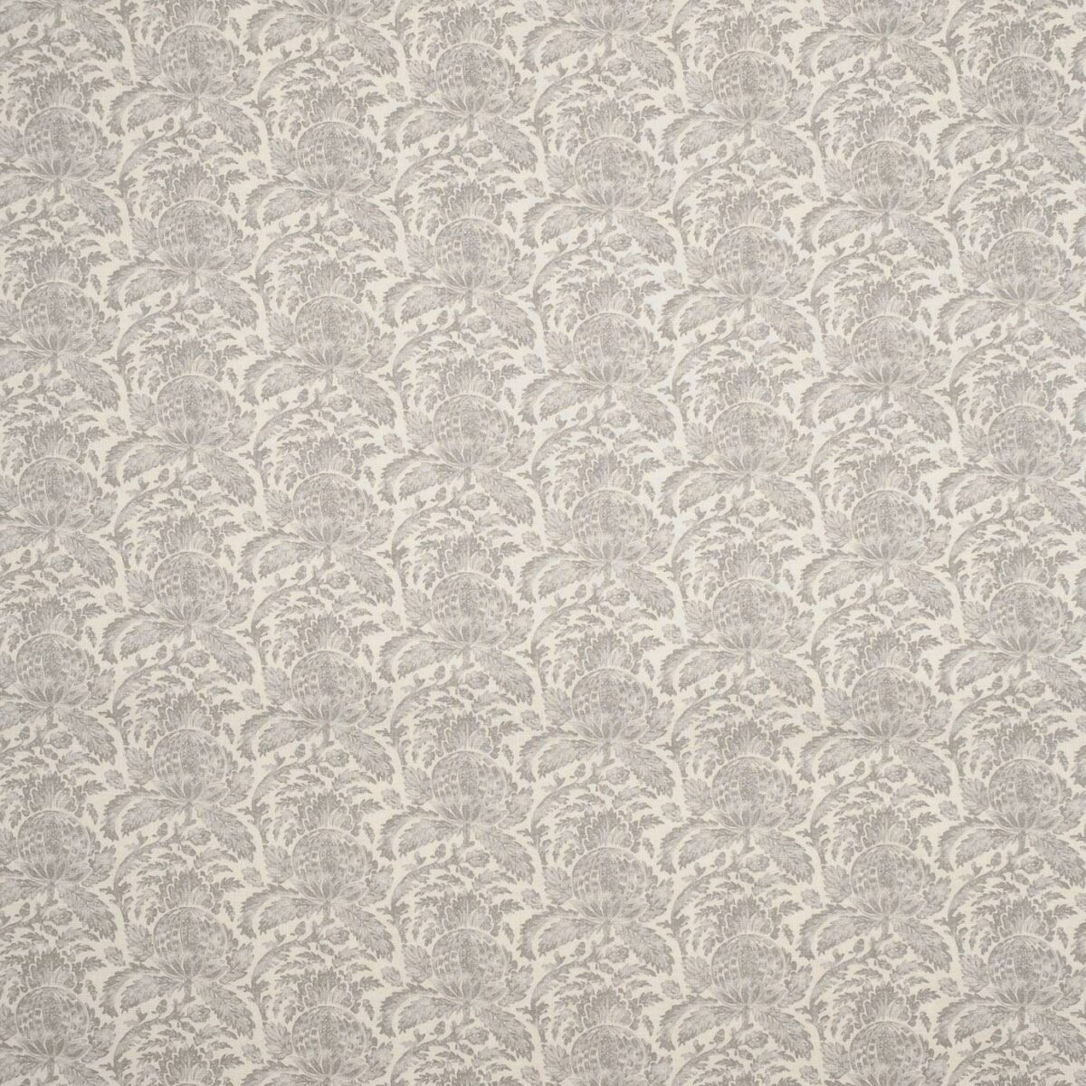 black-grey botanical linen fabric from Linwood Fabrics