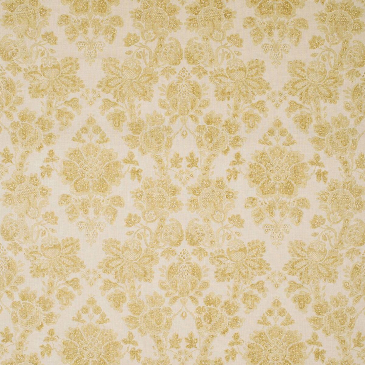 Cranbourne Fabric - Sunshine by brown botanical linen fabric from Linwood Fabrics