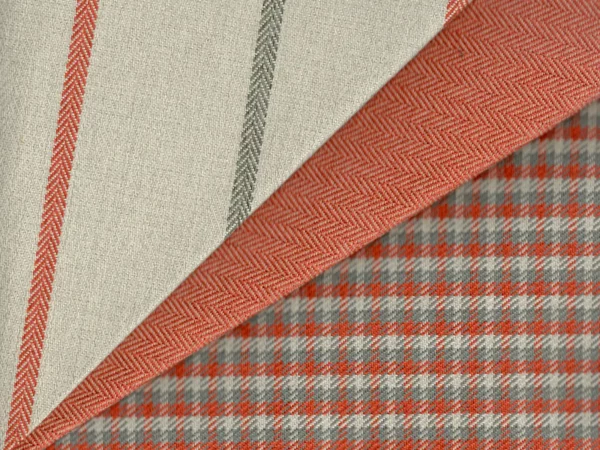 Quattro Check Fabric - Coral by Quattro Check Fabric - Coral from