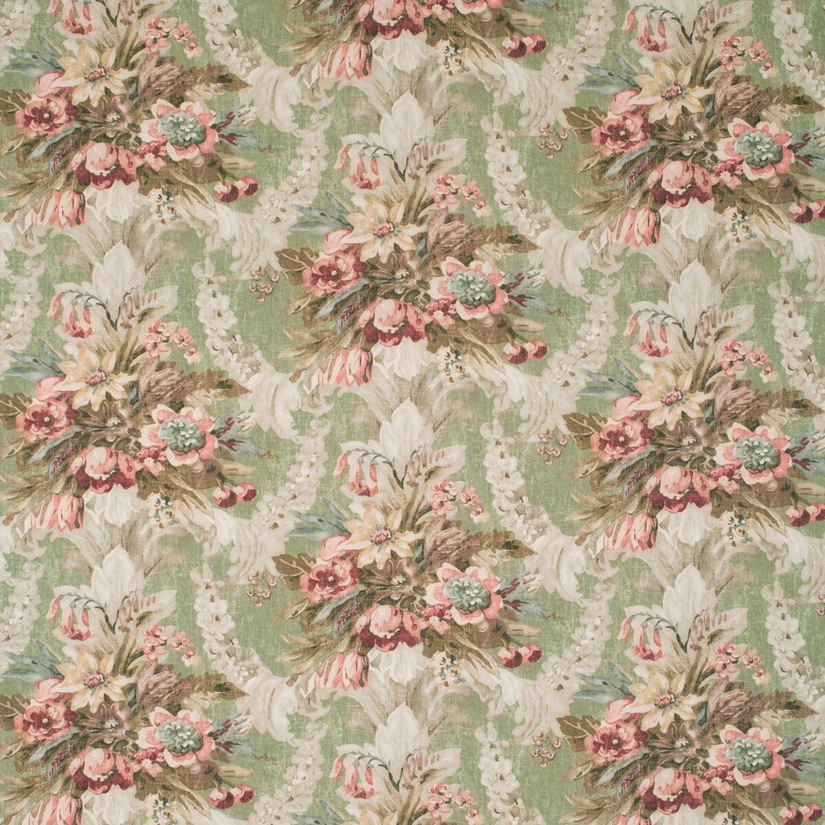 multicolour botanical linen fabric from Linwood Fabrics