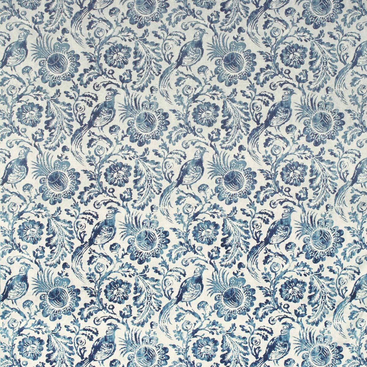 Dutch Pheasant Fabric - Delft Blue by pheasant fabrics