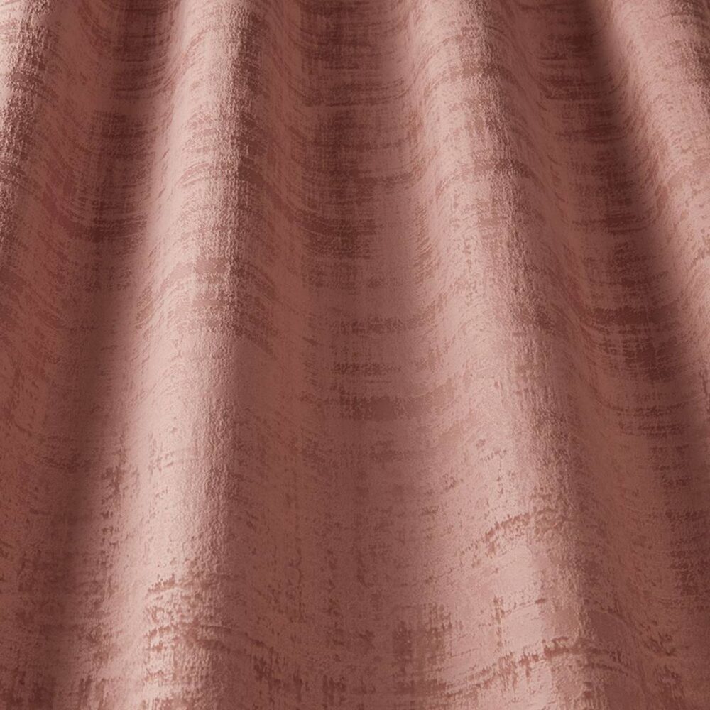 Azurite Fabric - Coral by pink plain velvet-chenille fabric from iLiv