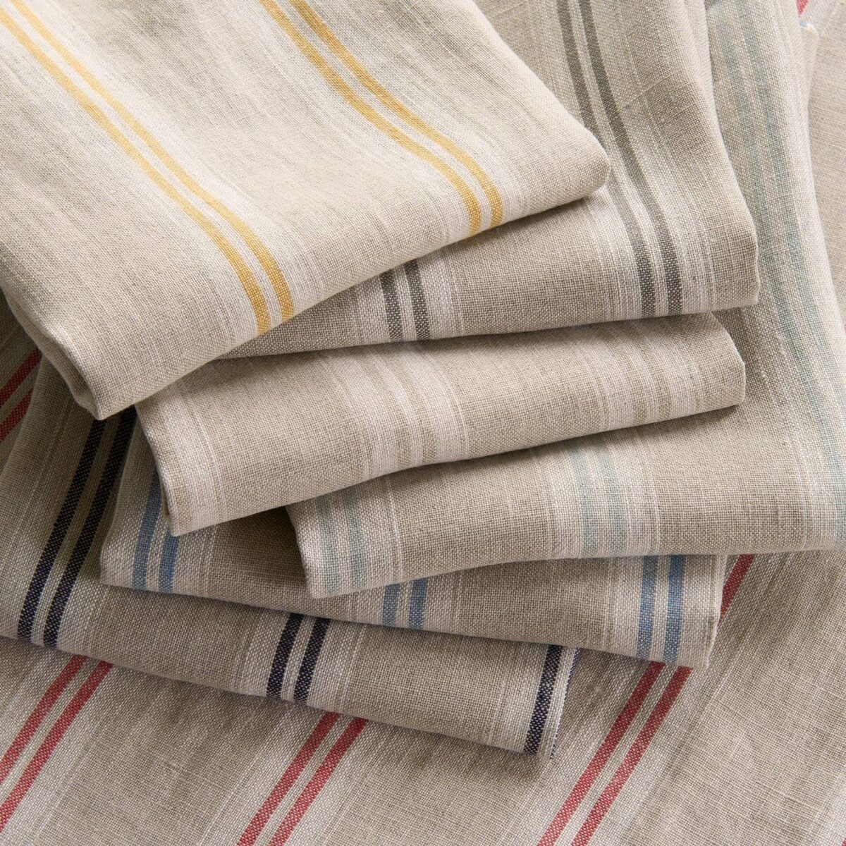 Danube Stripe Fabric - Oatmeal by Danube Stripe Fabric - Oatmeal from