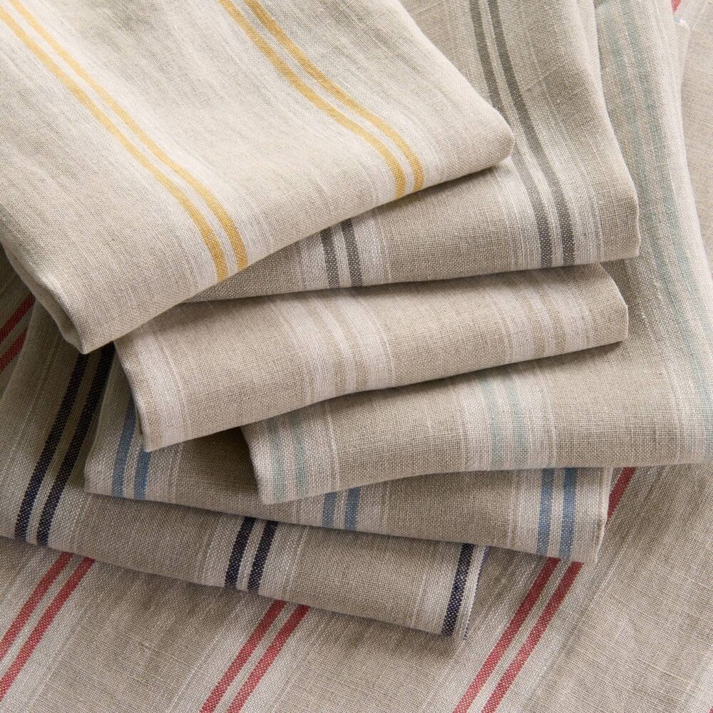 Danube Stripe Fabric - Cherry from