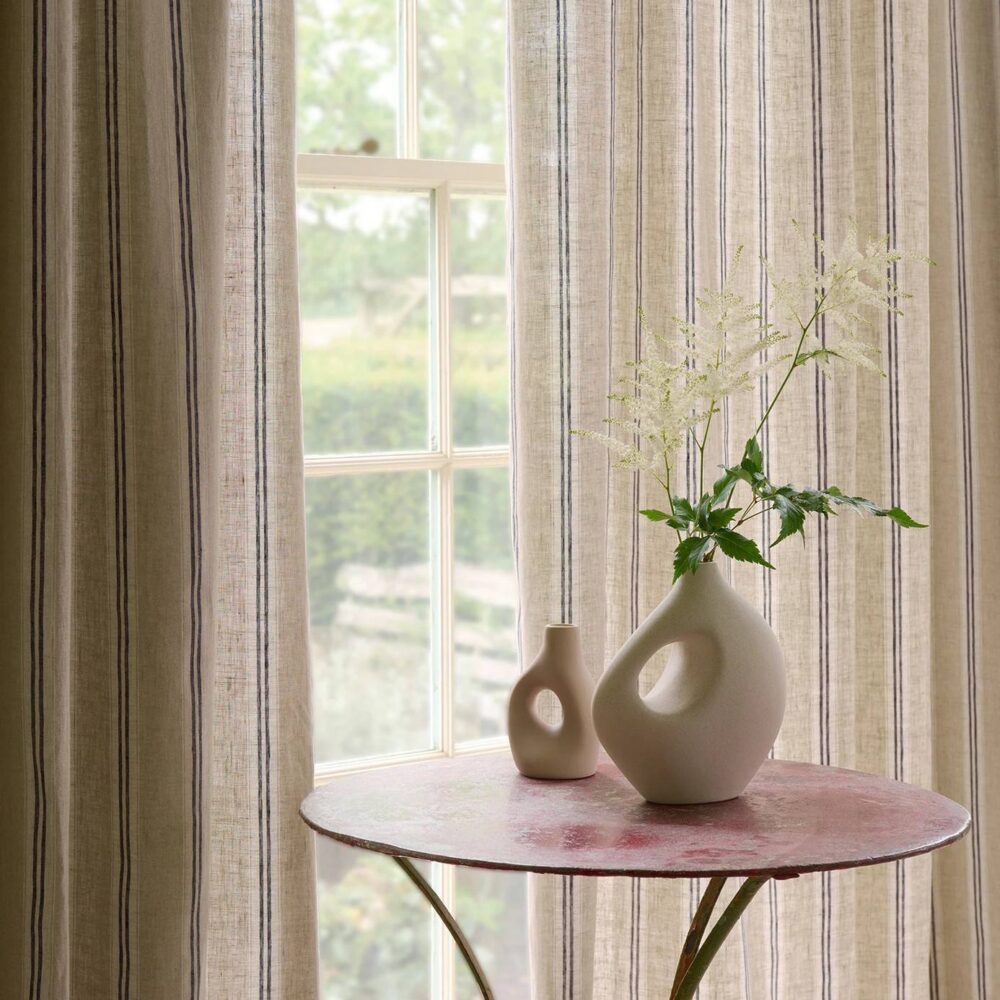 Danube Stripe Fabric - Cherry from