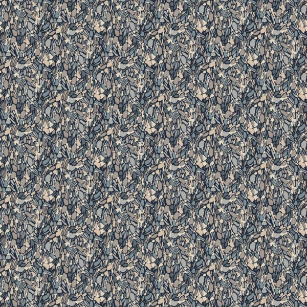 Chesil Beach Fabric - Blue Granite by black-grey misc velvet-chenille fabric from Linwood Fabrics