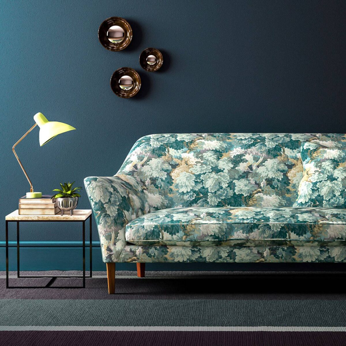 English Oak Fabric - Teal from