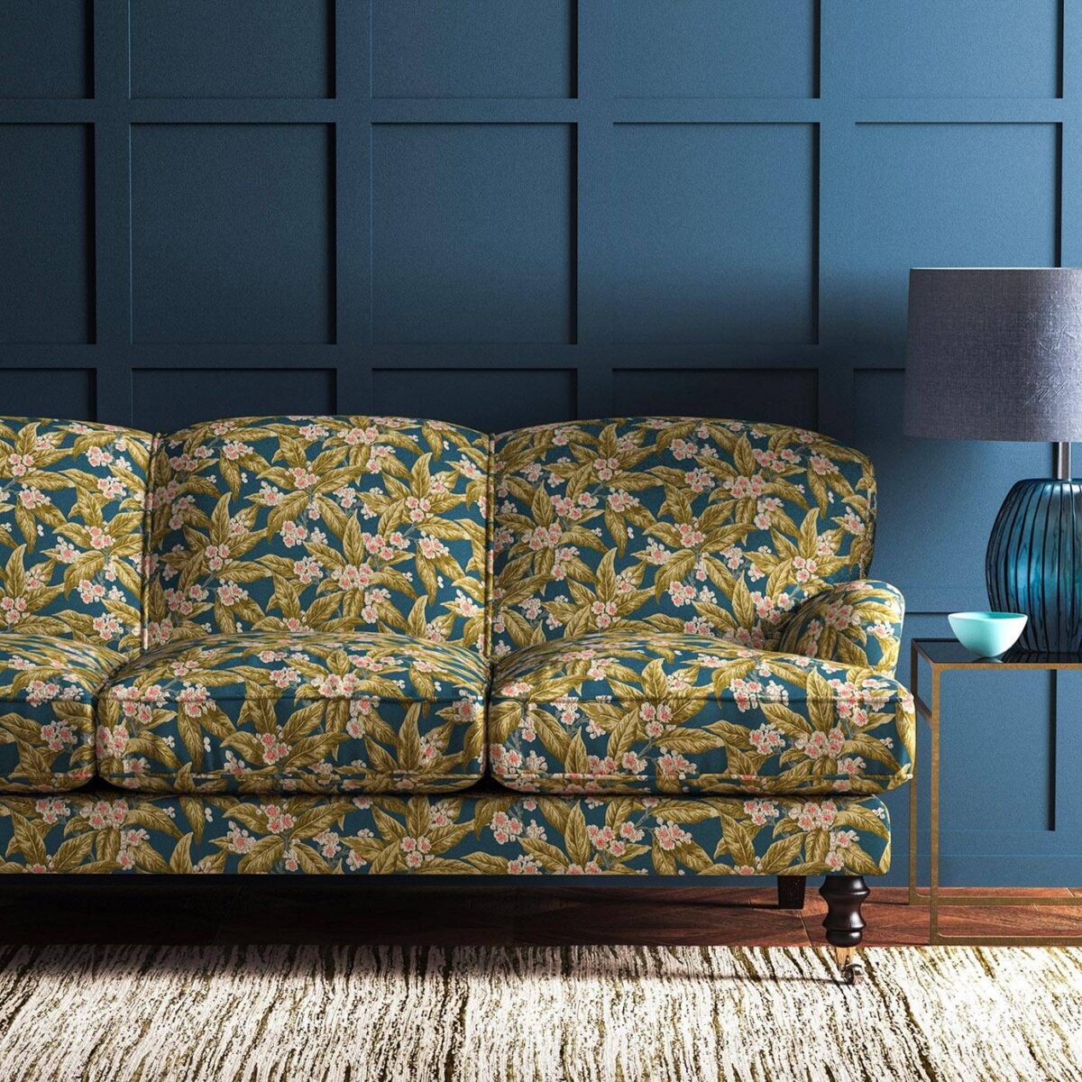 Loseley Velvet Fabric - Airforce Blue from