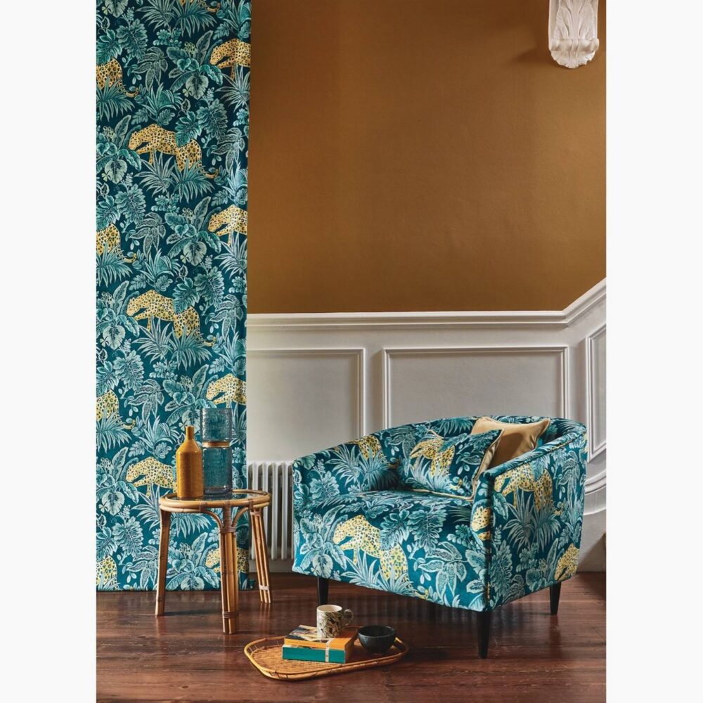 Leopard Fabric - Indigo by Leopard Fabric - Indigo from