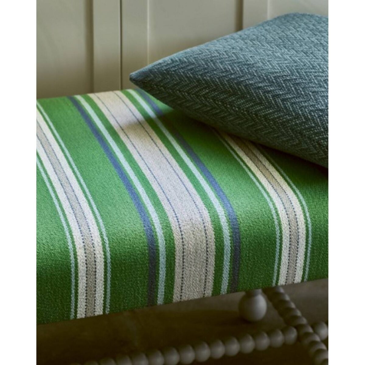 Cabrera Stripe Fabric - Blue / Green by Cabrera Stripe Fabric - Blue / Green from