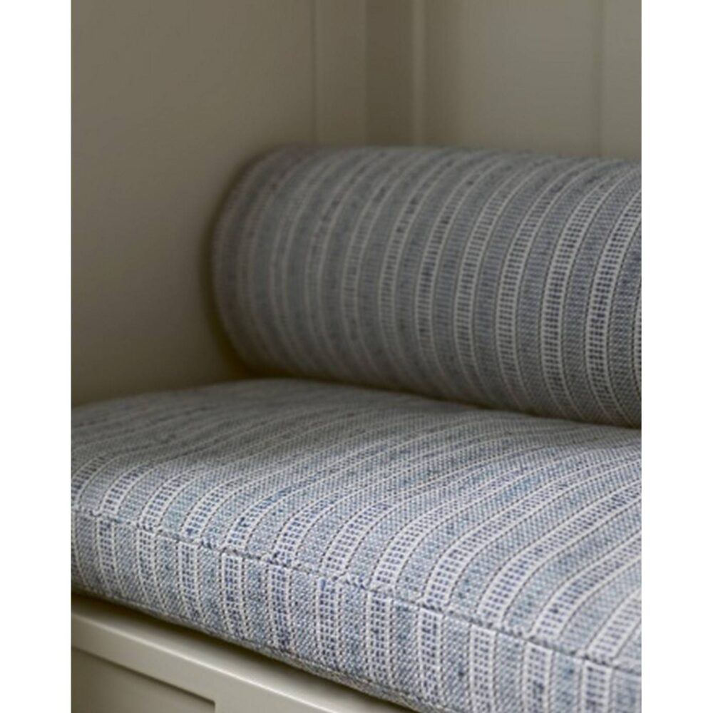 Cadiz Stripe Fabric - Indigo / Copper by Cadiz Stripe Fabric - Indigo / Copper from