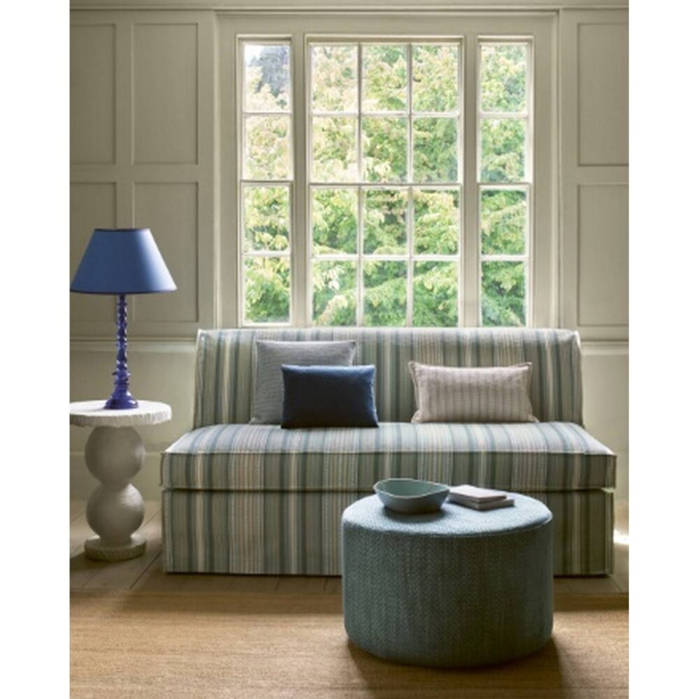 Seville Stripe Fabric - Aqua by Seville Stripe Fabric - Aqua from