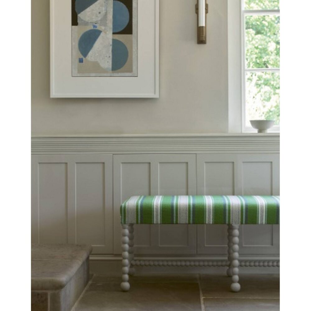 Seville Stripe Fabric - Aqua by Seville Stripe Fabric - Aqua from