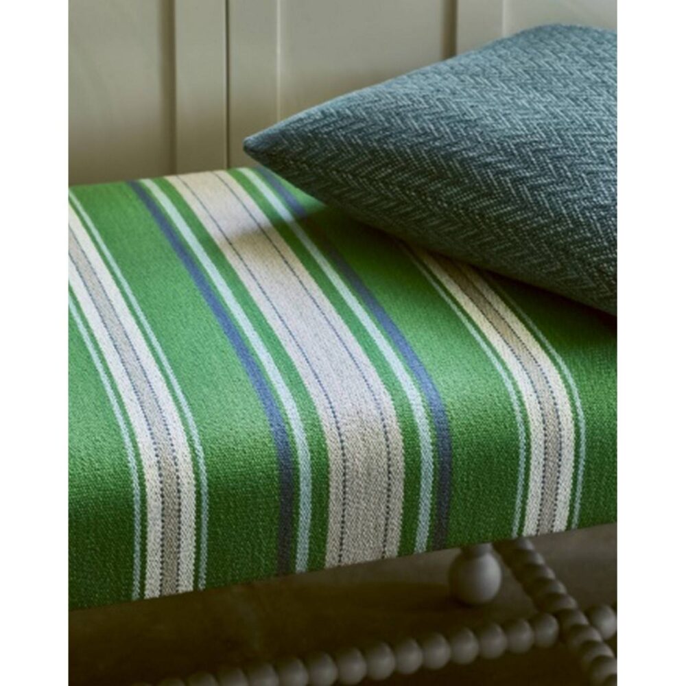 Seville Stripe Fabric - Aqua by Seville Stripe Fabric - Aqua from