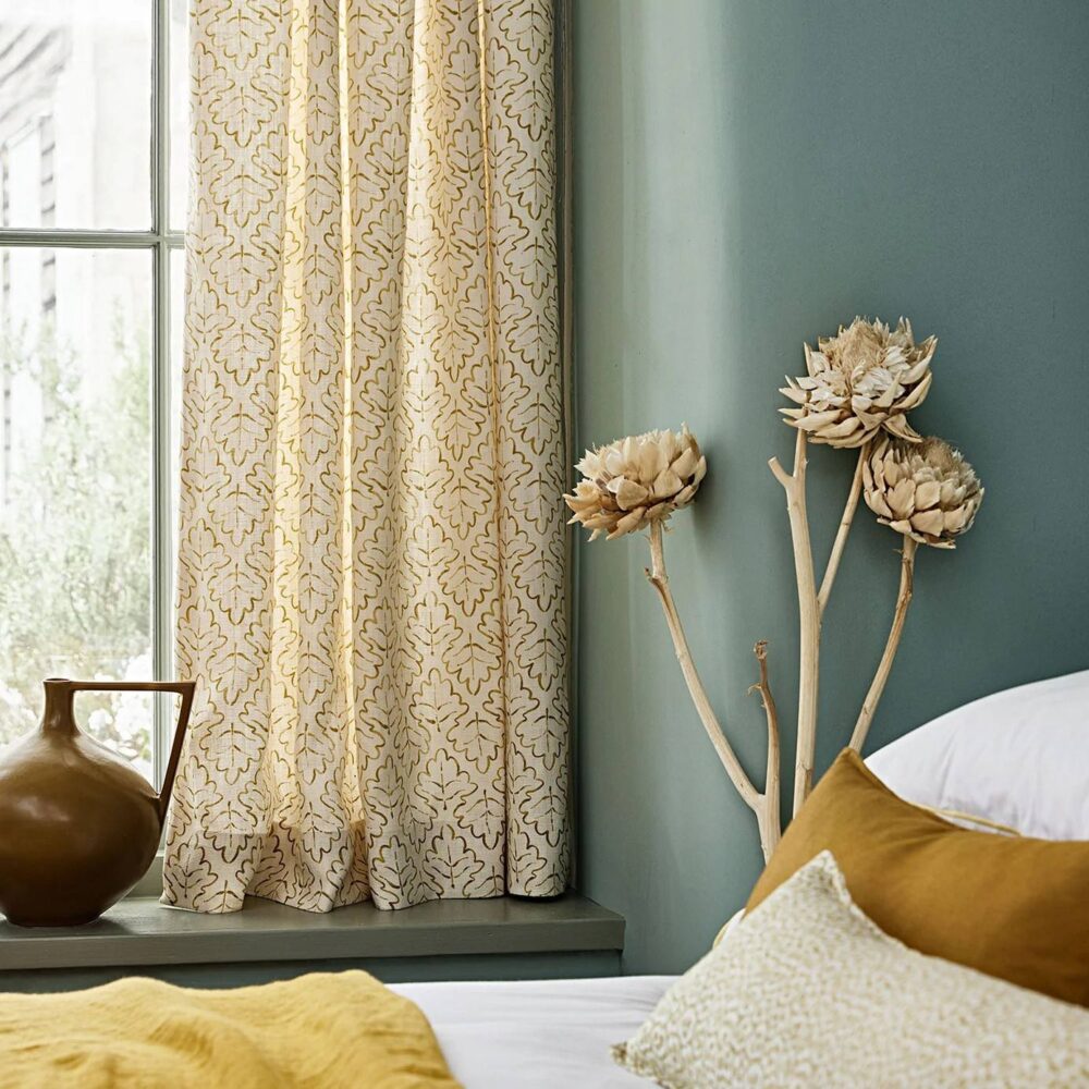 Maze Fabric - Ochre by Maze Fabric - Ochre from
