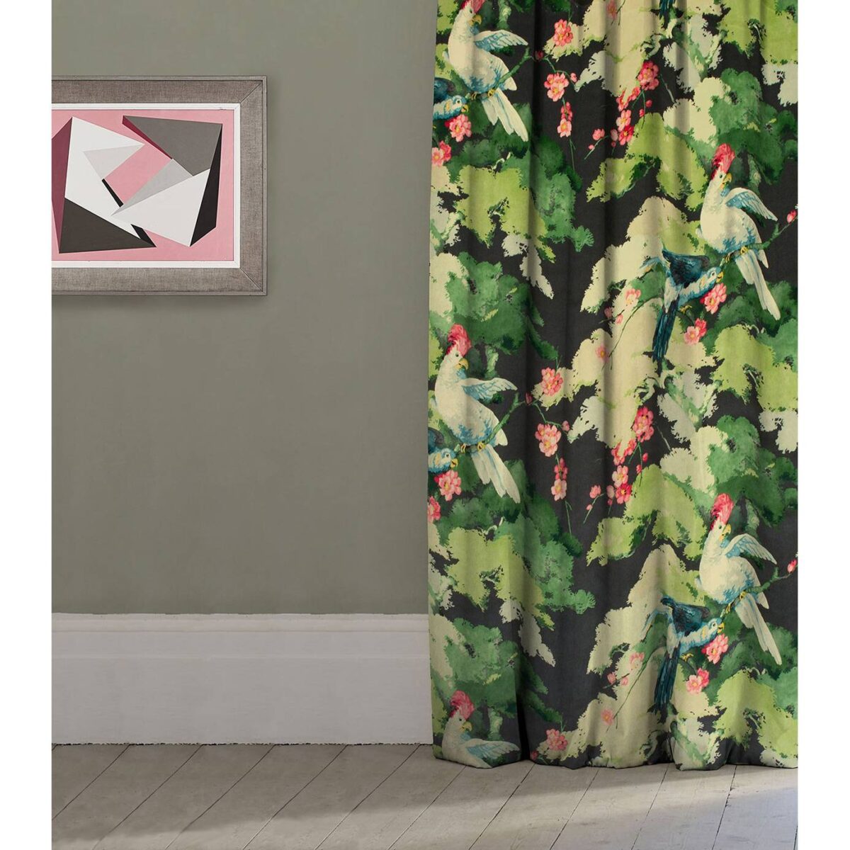 Jungle Jive Velvet Fabric - Navy from