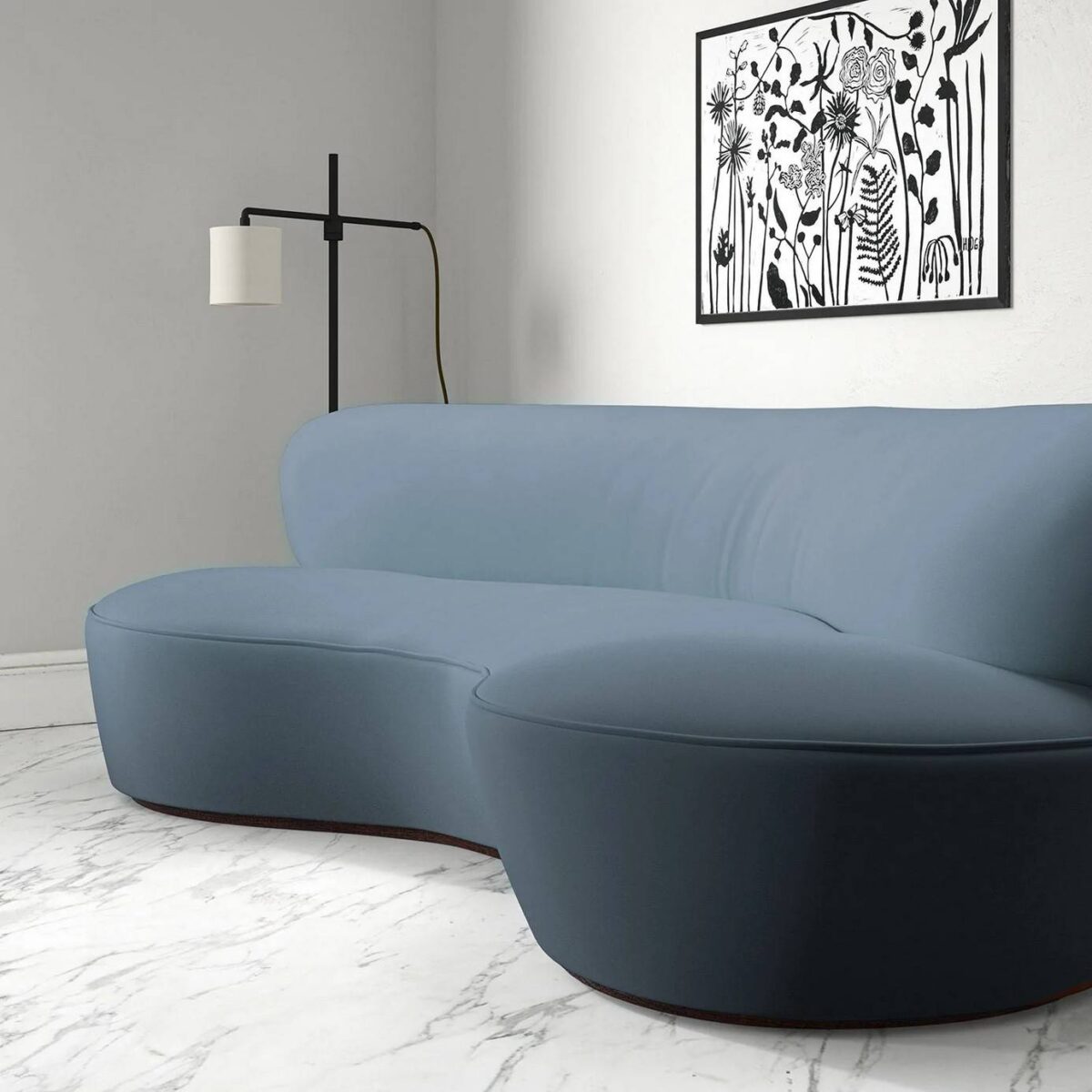 Tango Velvet Fabric - Steel Blue by Tango Velvet Fabric - Steel Blue from