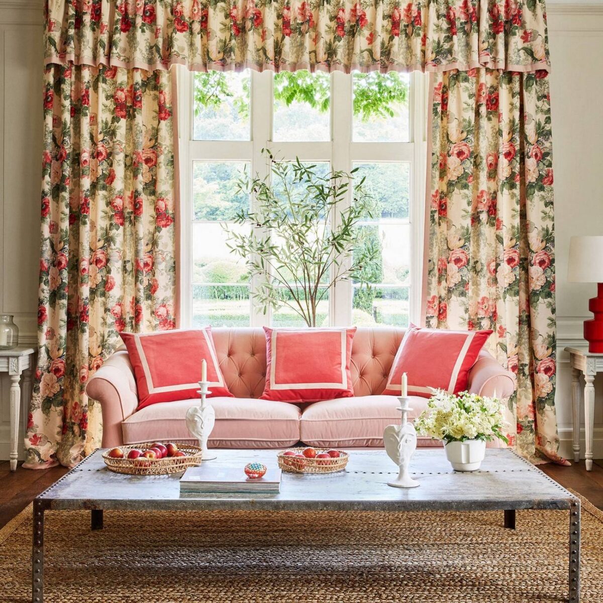 Albertine Fabric - Coral Orange by Albertine Fabric - Coral Orange from