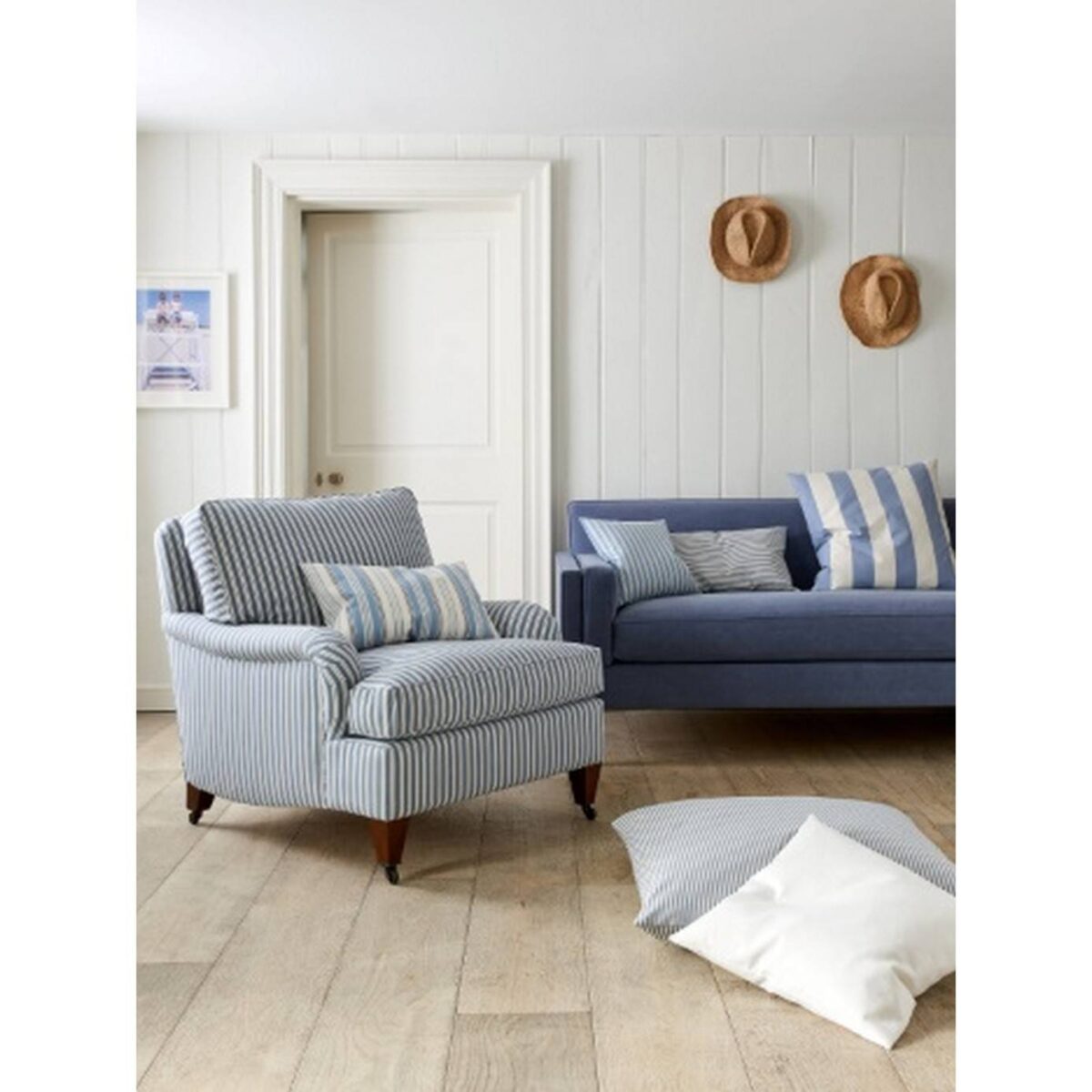 Hartwell Stripe Fabric - Teal by Hartwell Stripe Fabric - Teal from