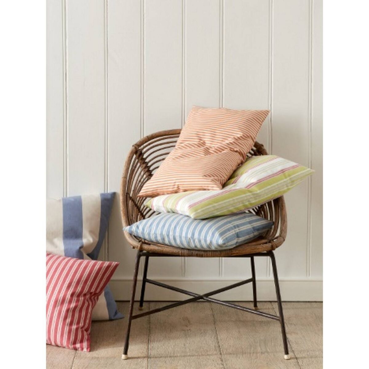Hartwell Stripe Fabric - Soft Red from