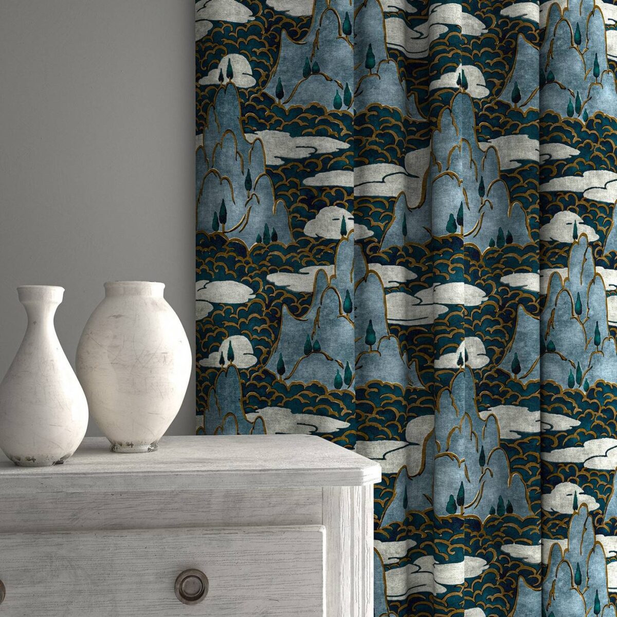 Close Encounters Fabric - Grey Skies by Close Encounters Fabric - Grey Skies from