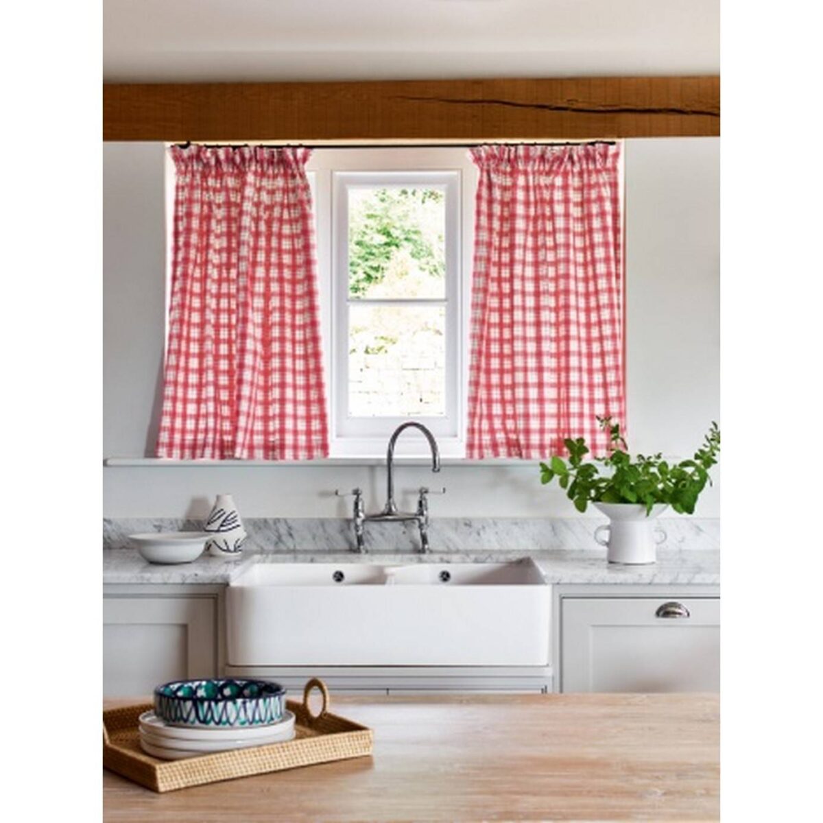 Barlow Check Fabric - Red by Barlow Check Fabric - Red from