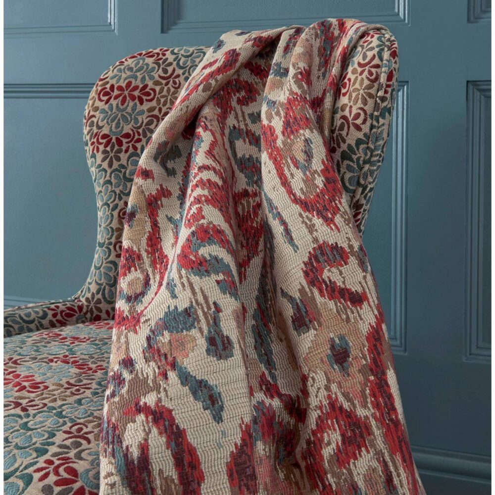 Pataudi Fabric - Red / Teal / Beige by Pataudi Fabric - Red / Teal / Beige from