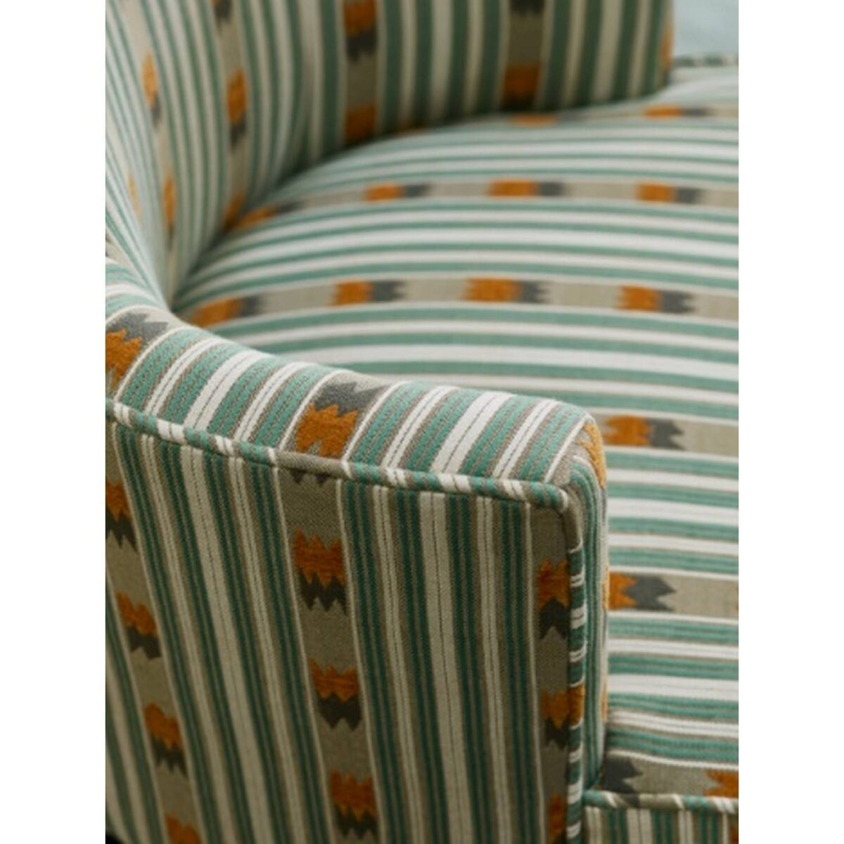 Kendra Stripe Fabric - Silver / Pink from