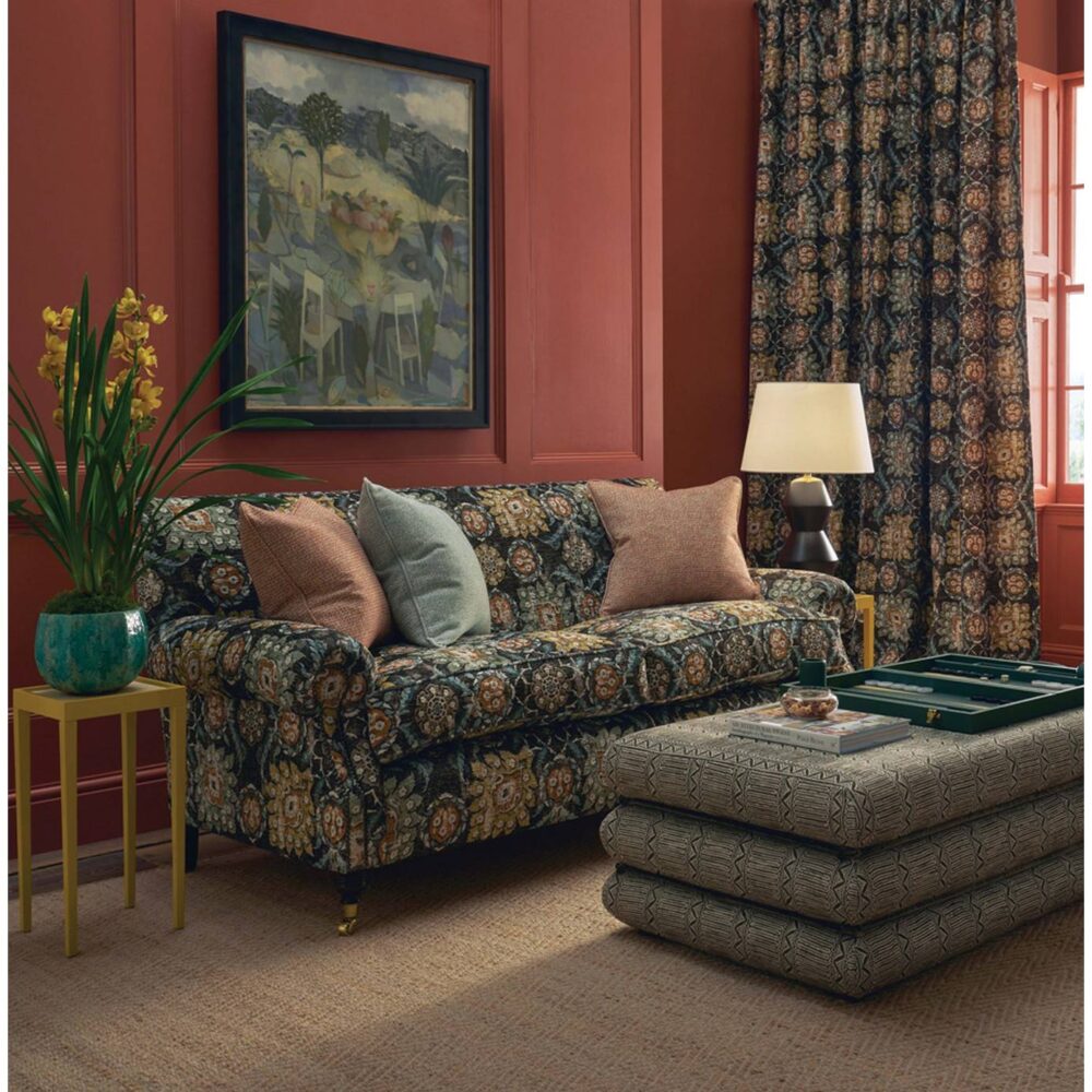 Holkar Fabric - Teal / Russet / Ochre by Holkar Fabric - Teal / Russet / Ochre from
