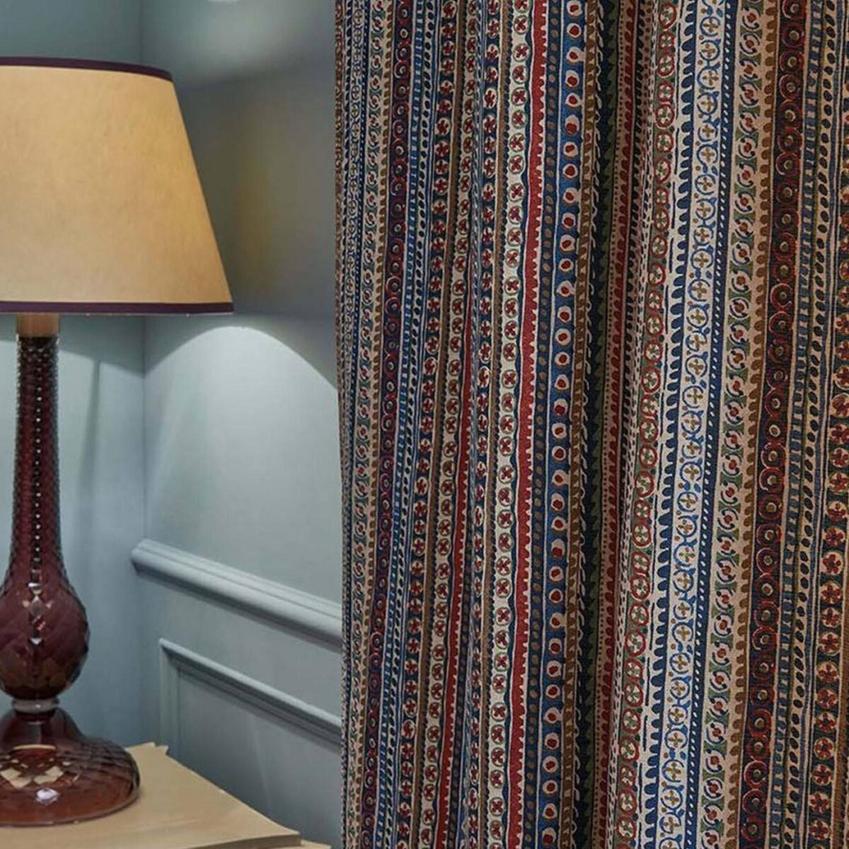 Tigris Fabric - Red / Teal from