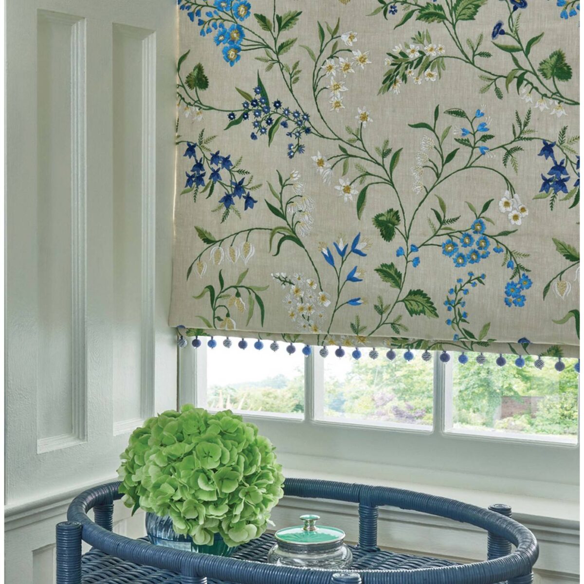 Almora Fabric - Indigo / Blue / Green from